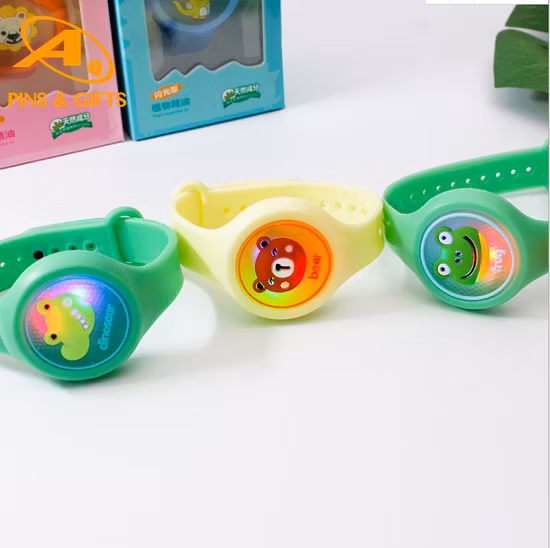 Anti Mosquito Repellent Bracelet Wristband Custom Cartoon Tie Dye Rubber Pokemon Awareness Rubber Silicone Hand for Kids